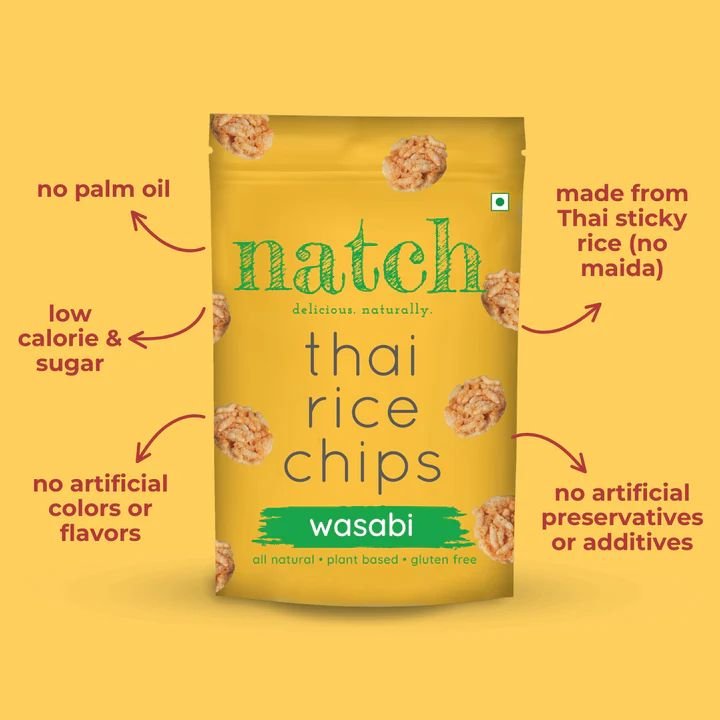 Natch Thai Rice Chips – Wasabi - Image 3