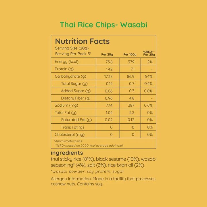 Natch Thai Rice Chips – Wasabi - Image 2