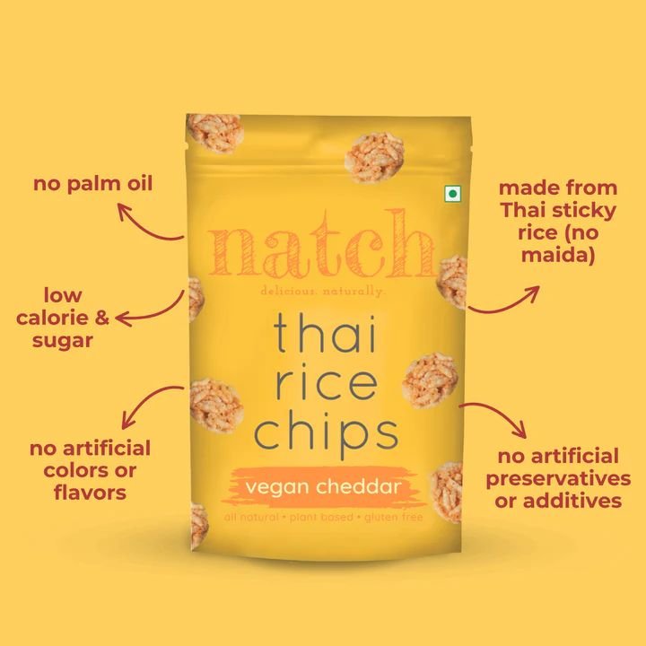 Natch Thai Rice Chips – Vegan Cheddar - Image 2